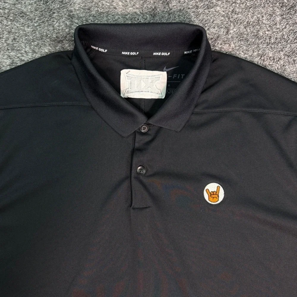 Texas Longhorns Nike Golf Mens Big 12 Dri-FIT Polo Shirt Performance Black Large